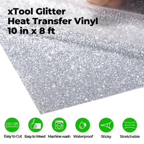 xTool - laserturvallinen glittersiirtokalvo, hopea