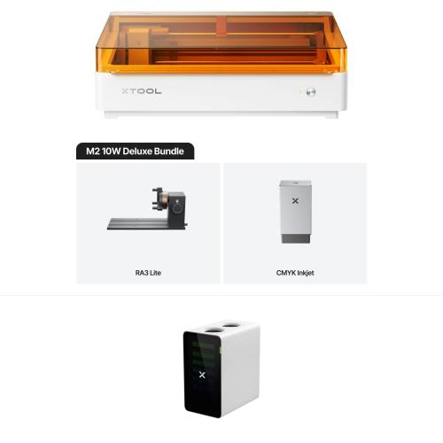 xTool - M2 10 W -laserleikkuri ja -kaiverrin, Deluxe + SafetyPro™ AP2 -ilmanpuhdistin