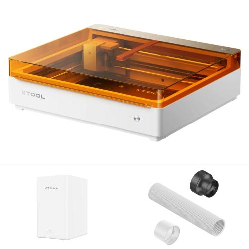 xTool - M2 20 W -laserleikkuri ja -kaiverrin, Perusmalli + pöytäilmanpuhdistin + poistoputken sovitin