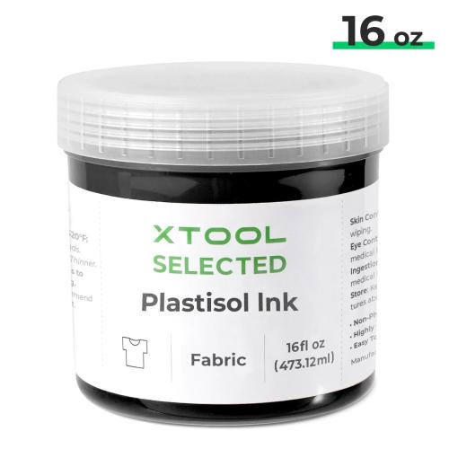 xTool - plastisolsilkkipainoväri, musta, 473 ml