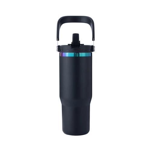 xTool - ruostumaton teräsmuki irrotettavalla kahvalla, musta–opaalinhohtoinen, 30 oz (887 ml)