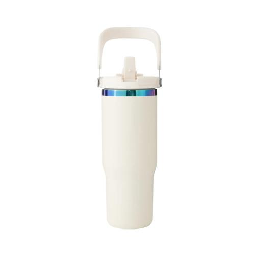 xTool - ruostumaton teräsmuki irrotettavalla kahvalla, musta–opaalinhohtoinen, 30 oz (887 ml)