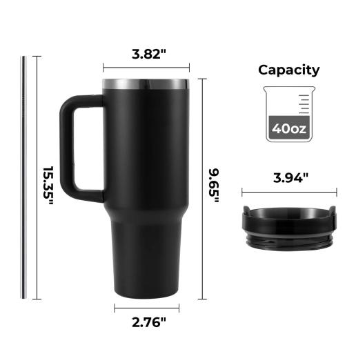 xTool - ruostumaton teräsmuki irrotettavalla kahvalla, pinkki–hopea, 40 oz (1183 ml)