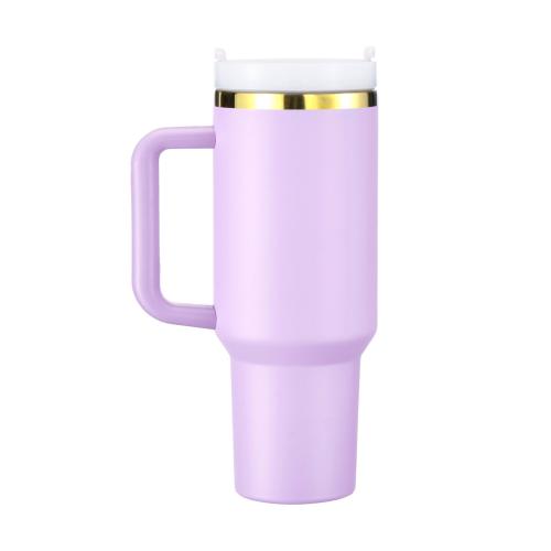 xTool - ruostumaton teräsmuki irrotettavalla kahvalla, violetti–kulta, 40 oz (1183 ml)