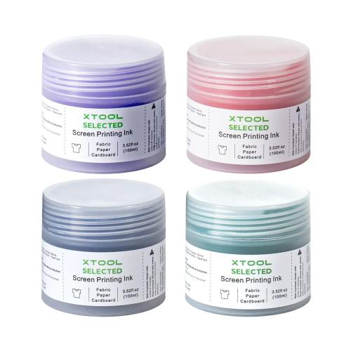 xTool - Thermochromic lämpöherkkä silkkipainomustesetti 100 ml (4 väriä)