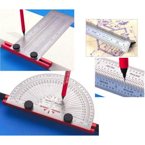 INCRA Rule set 2 (T-rule + Protractor + Bend rule) - 300mm metric