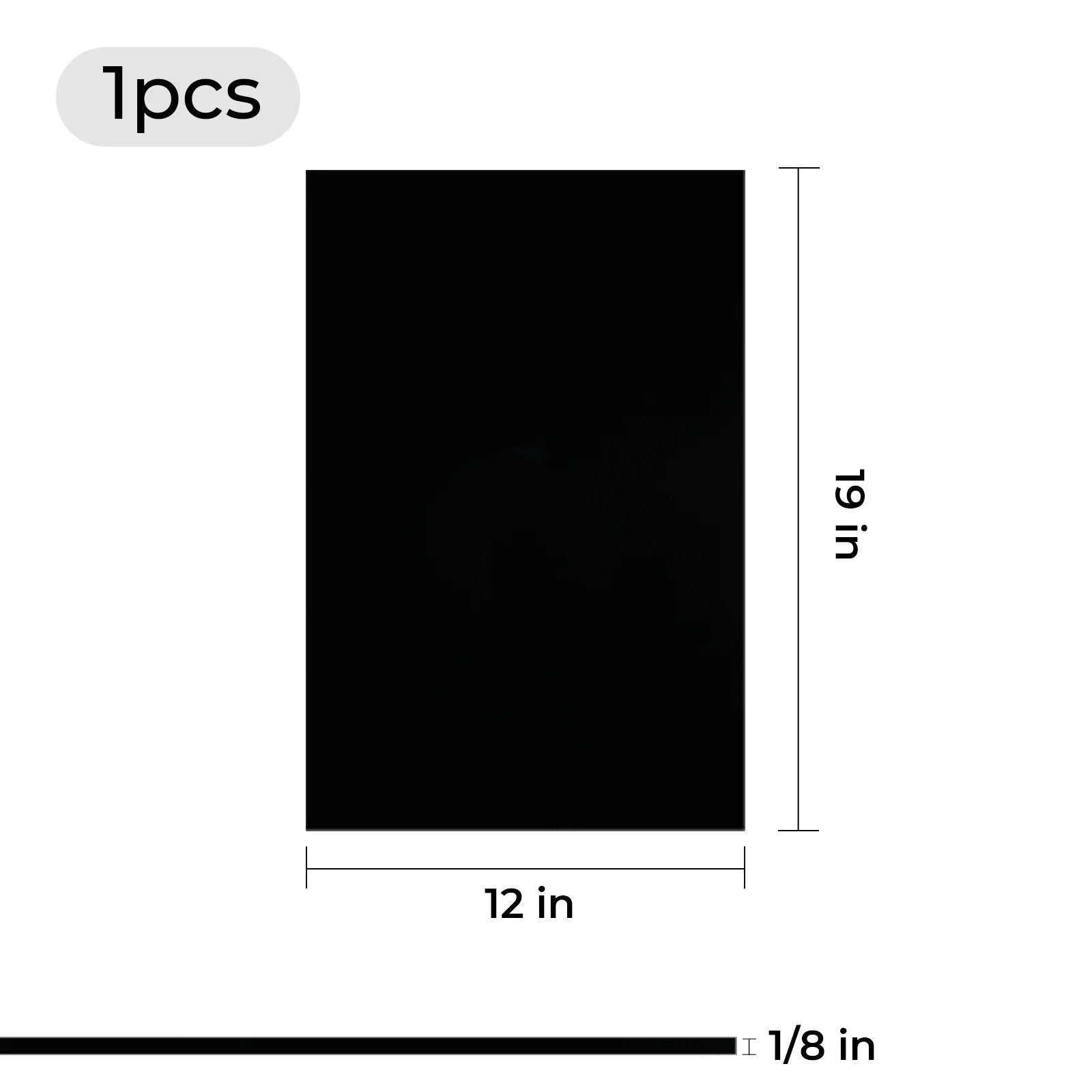 xTool - 3 mm peittävä kiiltävä akryylilevy, musta, 30 × 48 cm (1 kpl)