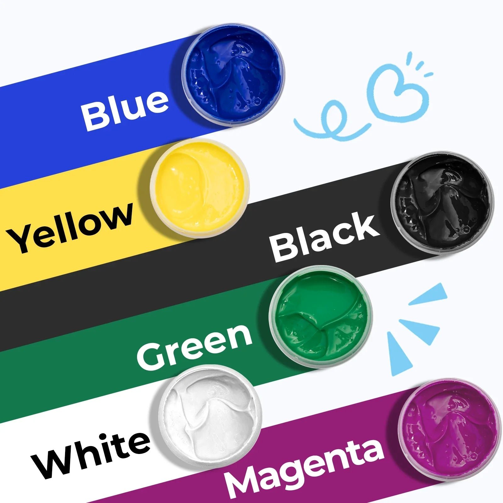 xTool - Basic Color akryyli-silkkipainomustesetti 100 ml (6 väriä)