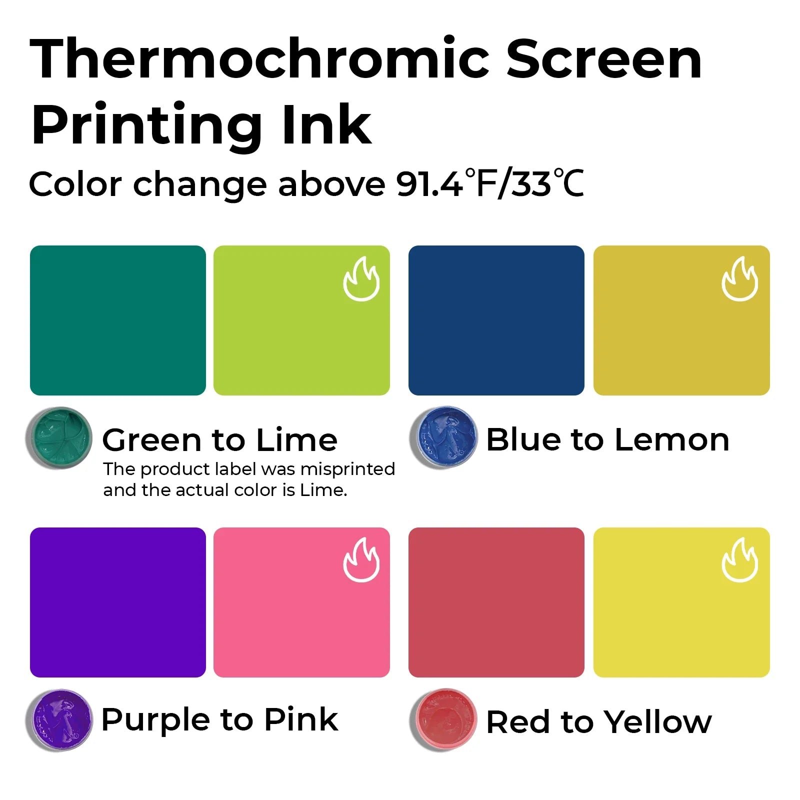 xTool - Thermochromic lämpöherkkä silkkipainomustesetti 100 ml (4 väriä)